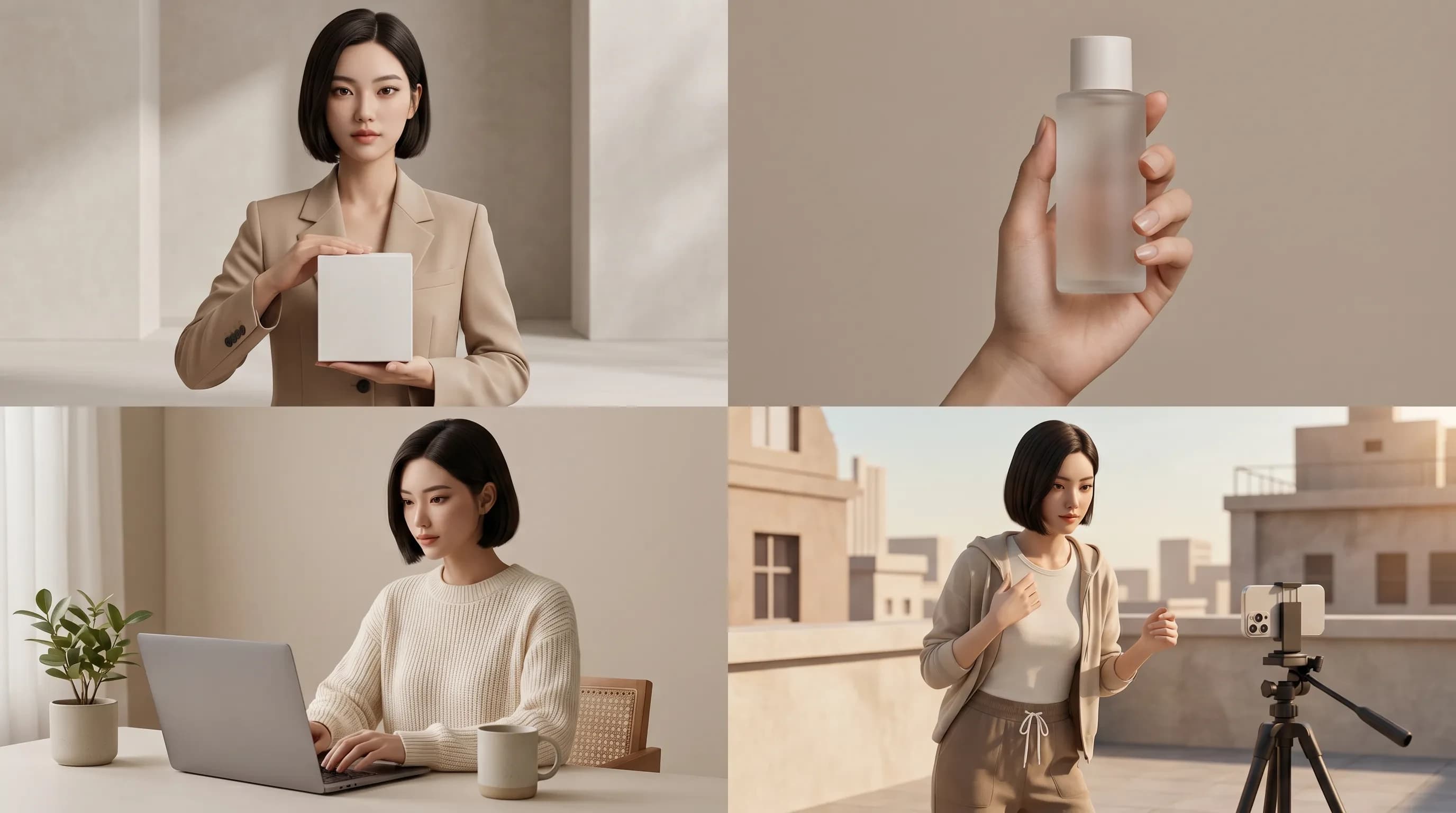 AI influencer marketing example with virtual creator campaign visuals