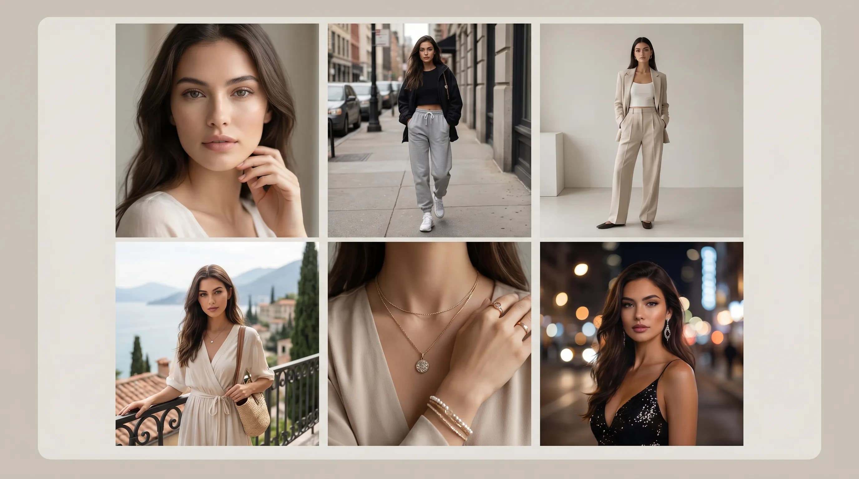 AI Instagram model generator example with virtual model photos for social content